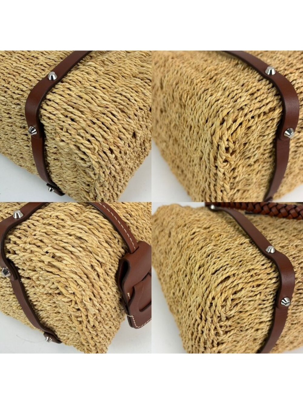 Prada Palmetto Vitello Woven Raffia Naturale Tote Bag - Picture 13 of 13